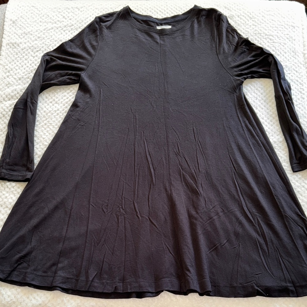 👗 Women’s LOFT Lou & Grey Black Lightweight Long Sleeve Dress – Size L